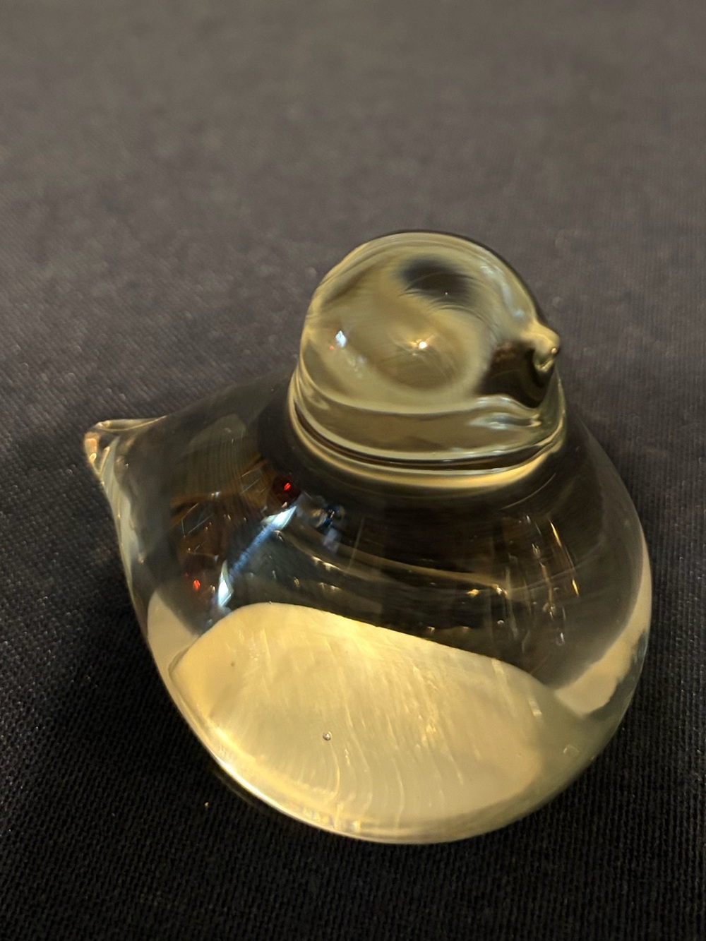 Hand Blown -Crystal Clear Glass Bird Paper Weight/Decor